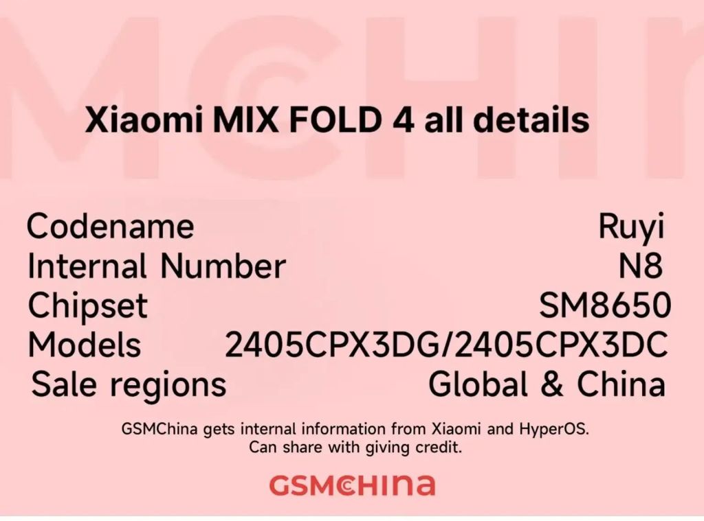 من المقرر إطلاق Xiaomi Mix Fold 4 عالميًا